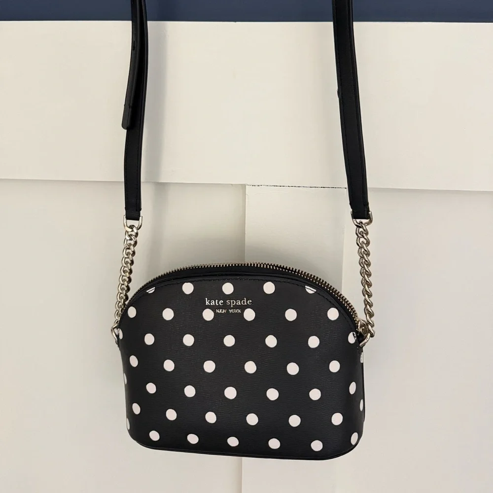 Kate Spade Spencer Sunshine Dot Small Dome Crossbody – Polka Dot – EUC